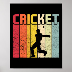 Cricket Player Cricket Sport Vintage Cricket 6 Poster