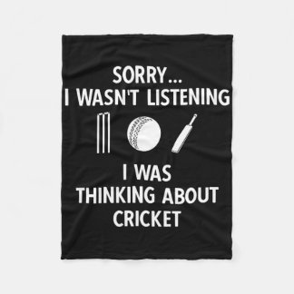Cricket Player Cricket Sport Vintage Cricket Fleece Blanket
