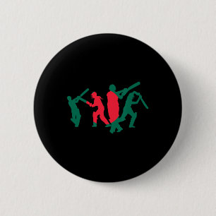 Cricket Player Design 1 6 Cm Round Badge