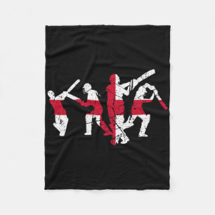 Cricket Player Distressed  Fleece Blanket