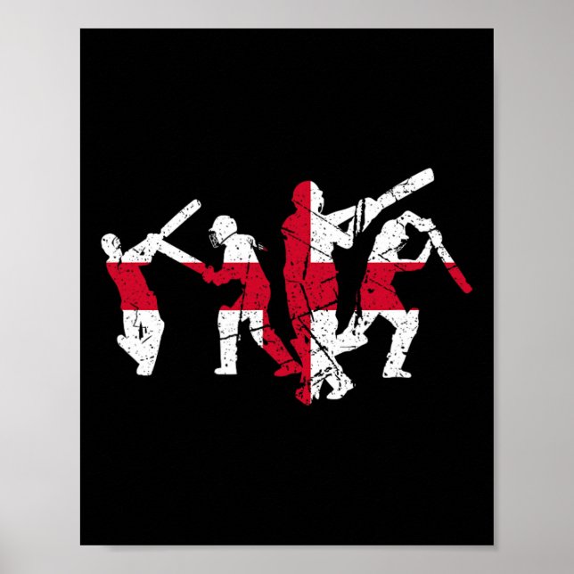 Cricket Player Distressed  Poster (Front)