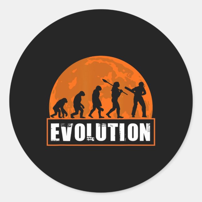 Cricket Player Funny Cricket Human Evolution  Classic Round Sticker (Front)