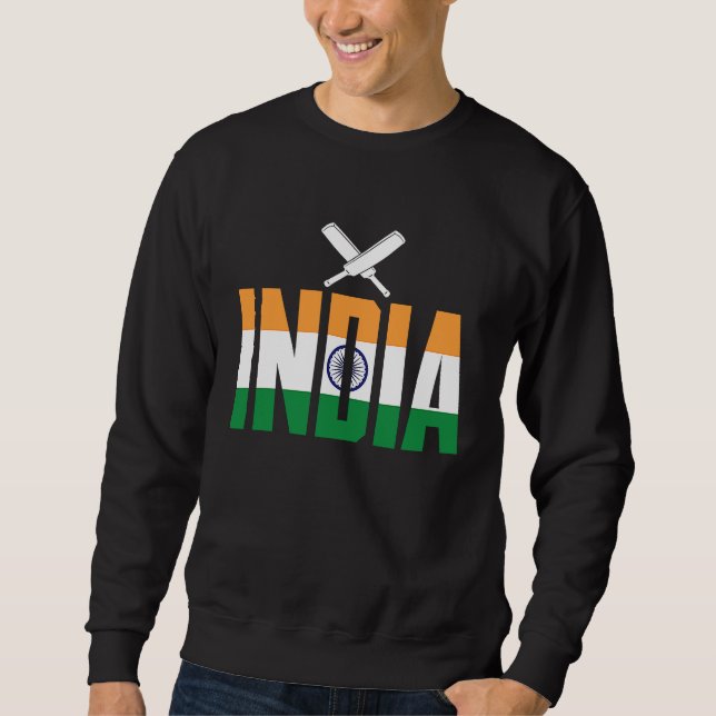 Cricket Player Funny Cricket Sport India Sweatshirt (Front)