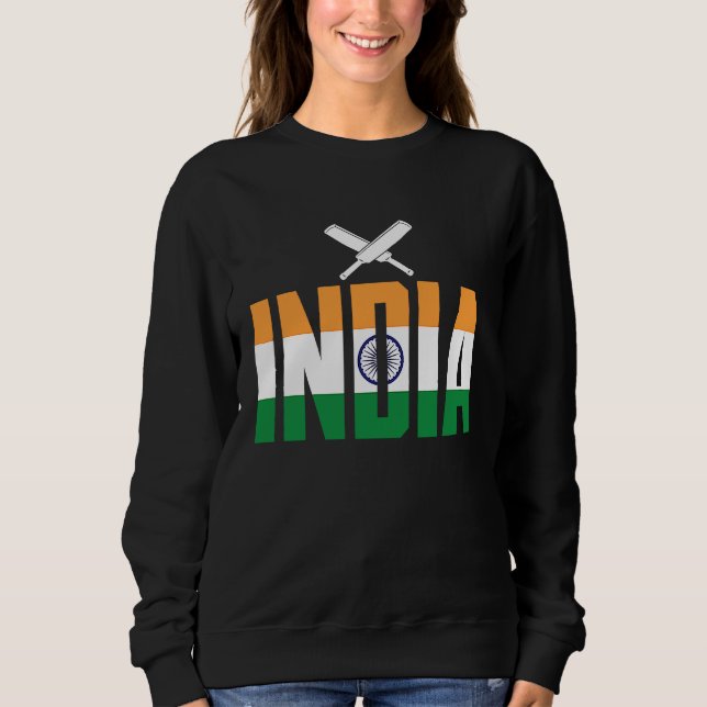 Cricket Player Funny Cricket Sport India Sweatshirt (Front)