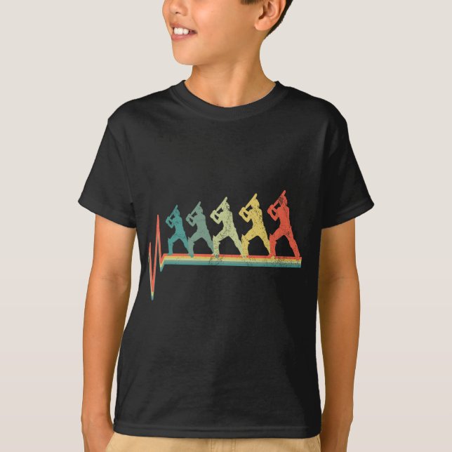 Cricket Player Gift Cricketer Heartbeat  T-Shirt (Front)