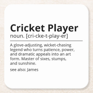 Cricket Player Gift Personalised Coaster Custom