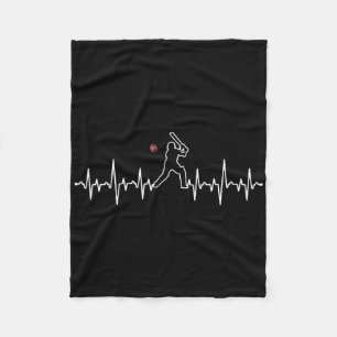 Cricket Player Heartbeat Cricket Gift Fleece Blanket