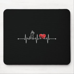 Cricket Player Heartbeat Gift Ekg Cricket Fans Lov Mouse Pad