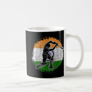 Cricket Player Indian Flag Cricketer Coffee Mug