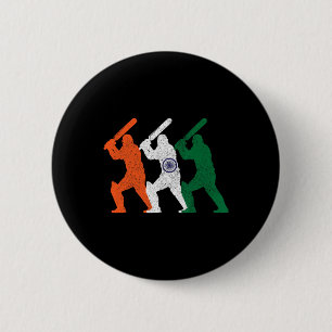 Cricket Player Indian Flag Vintage India Cricket  6 Cm Round Badge