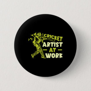 Cricket Player Ll Game Cricket Artist At Work 6 Cm Round Badge