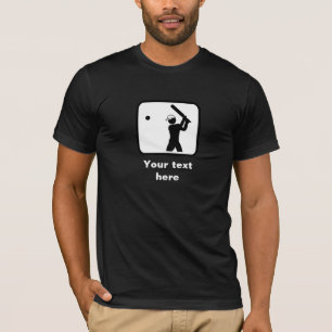 Cricket Player Logo -- Customisable (Dark) T-Shirt