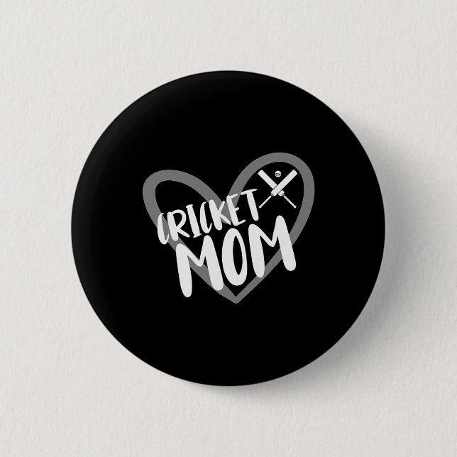 Cricket Player Mom  6 Cm Round Badge (Front)