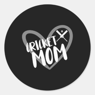 Cricket Player Mom  Classic Round Sticker