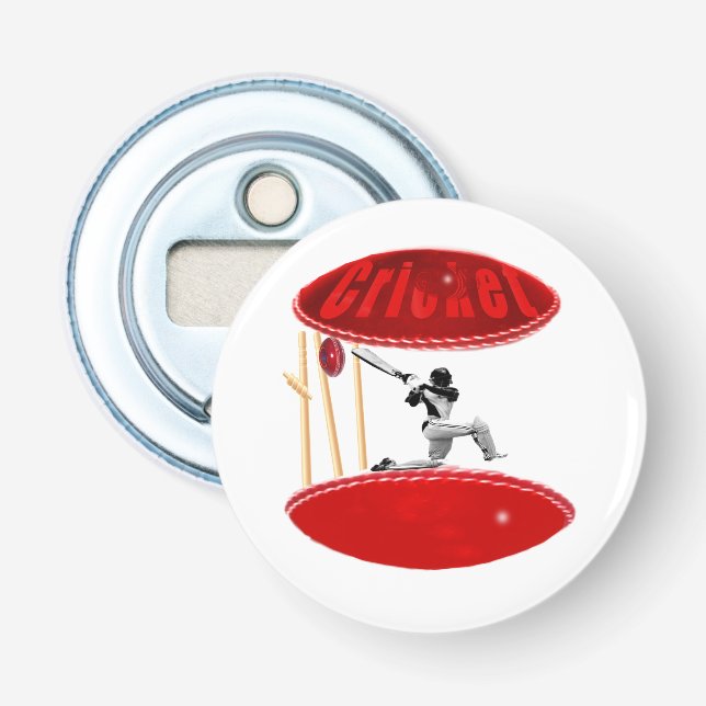 Cricket Player On The Ball, Bottle Opener (Front)