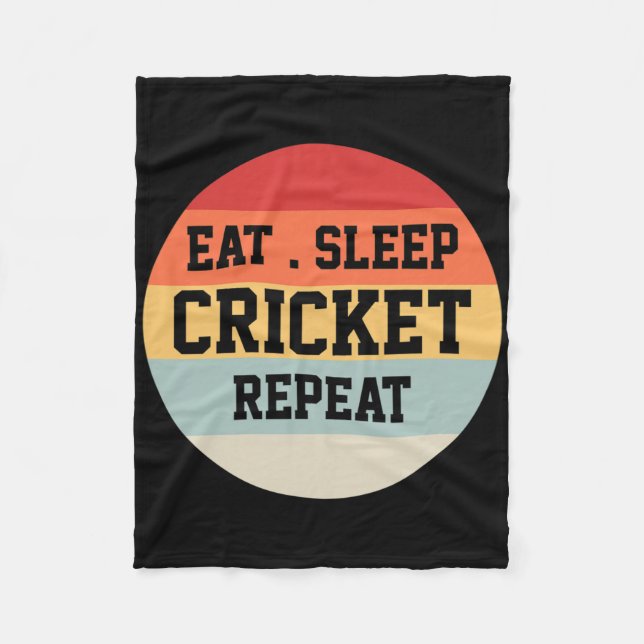 Cricket Player Retro Funny Gift  Fleece Blanket (Front)