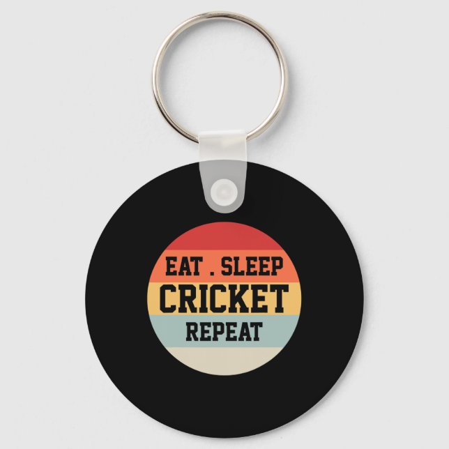 Cricket Player Retro Funny Gift  Key Ring (Front)