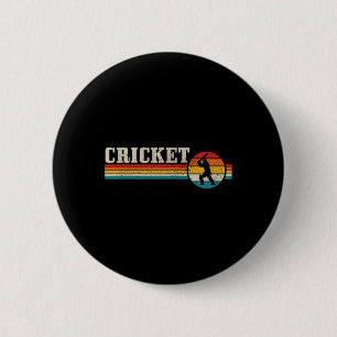Cricket Player Sports Vintage Retro Cricket 6 Cm Round Badge