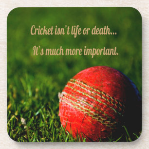Cricket Red Ball Funny Motivational Coaster
