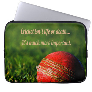 Cricket Red Ball Funny Motivational Laptop Sleeve