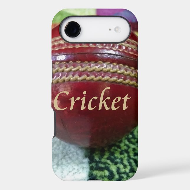 Cricket: Red Hard Ball Art Print (Back)