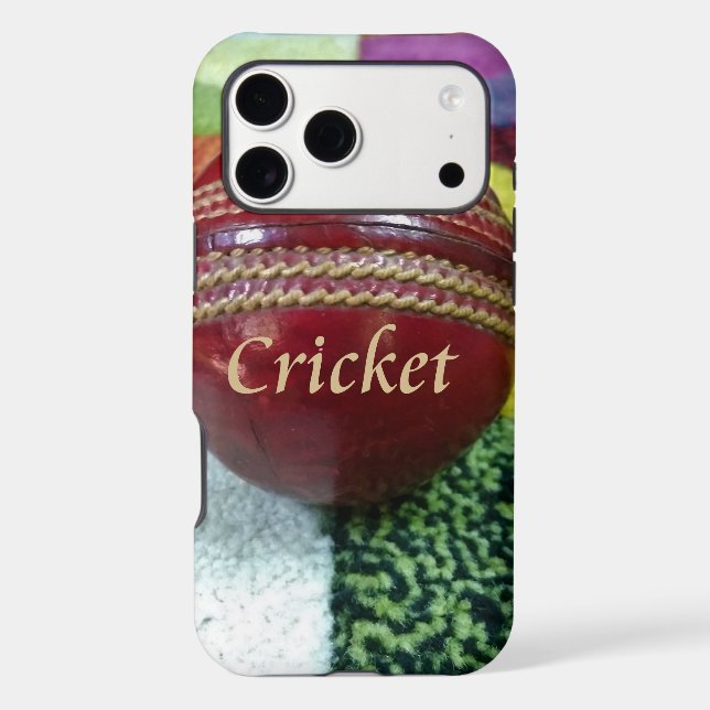 Cricket: Red Hard Ball Art Print (Back)