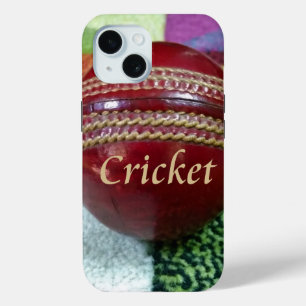Cricket: Red Hard Ball Art Print iPhone 15 Case