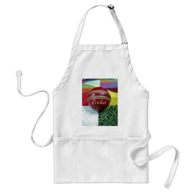 Cricket: Red Hard Ball Art Print Standard Apron (Front)
