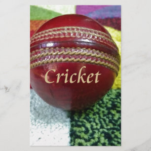 Cricket: Red Hard Ball Art Print Stationery