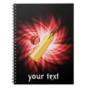 Cricket; red spiral notebook