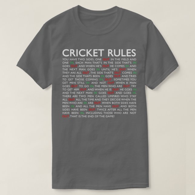 Cricket Rules T-Shirt (Design Front)