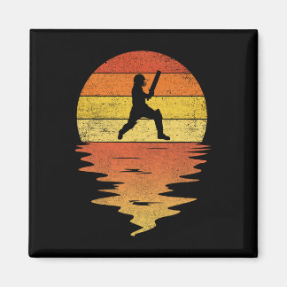Cricket Shirt Retro Sunset 70s Vintage Cricket  Magnet