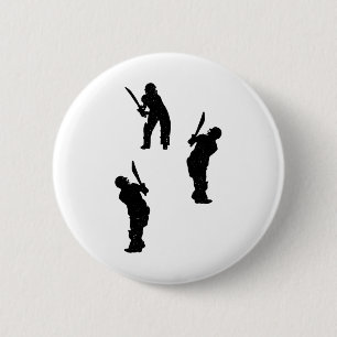 Cricket Silhouette Cricket Player Silhouettes 6 Cm Round Badge