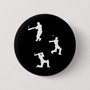 Cricket Silhouette - Cricketing - Cricket 6 Cm Round Badge