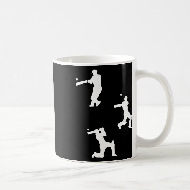 Cricket Silhouette - Cricketing - Cricket  Coffee Mug (Right)
