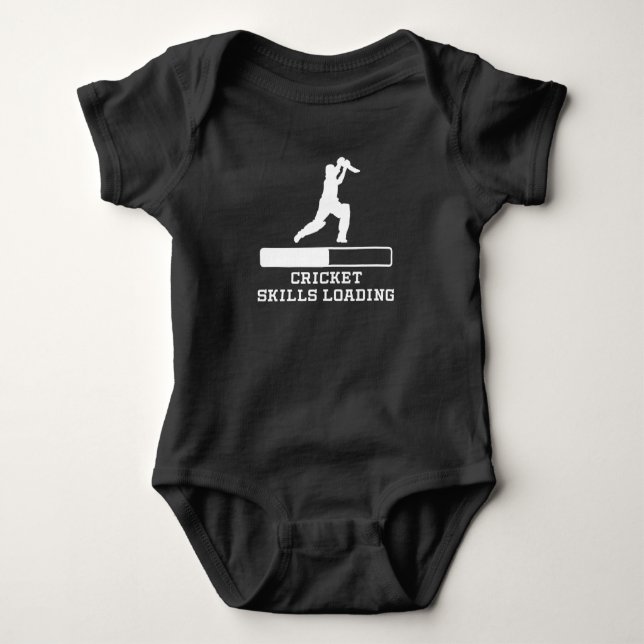 Cricket Skills Loading Baby Bodysuit (Front)