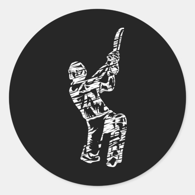 Cricket Sport Player 5  Classic Round Sticker (Front)