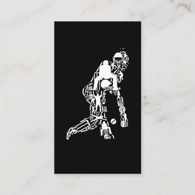 Cricket Sport Symbols Cricket Player Business Card (Front)