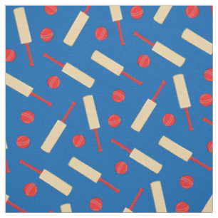 Cricket Sports Bats and Balls Boys Decor Fabric