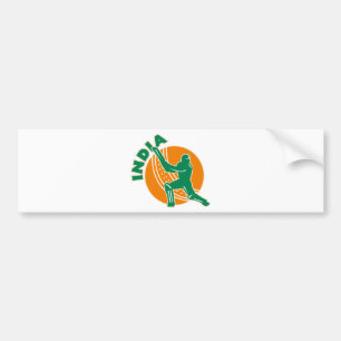 cricket sports batsman batting India Bumper Sticker