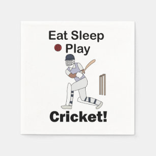 Cricket Sports Eat Sleep Play Cricket Party Napkin