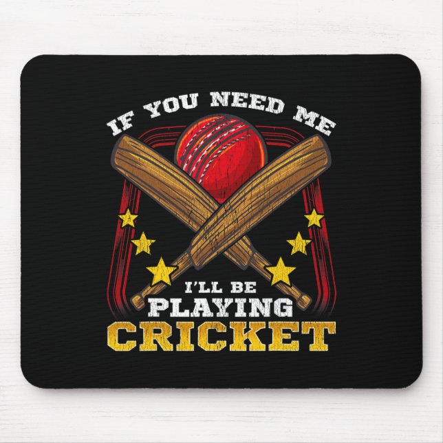 Cricket Sports Game Funny Apparel Gift  Mouse Pad (Front)
