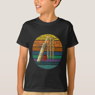 Cricket Stumps Vintage T Ll Cricket-fan Bowler Cri T-Shirt