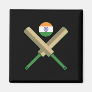 Cricket T Cricket Ll Indian Flag India Cricket Magnet