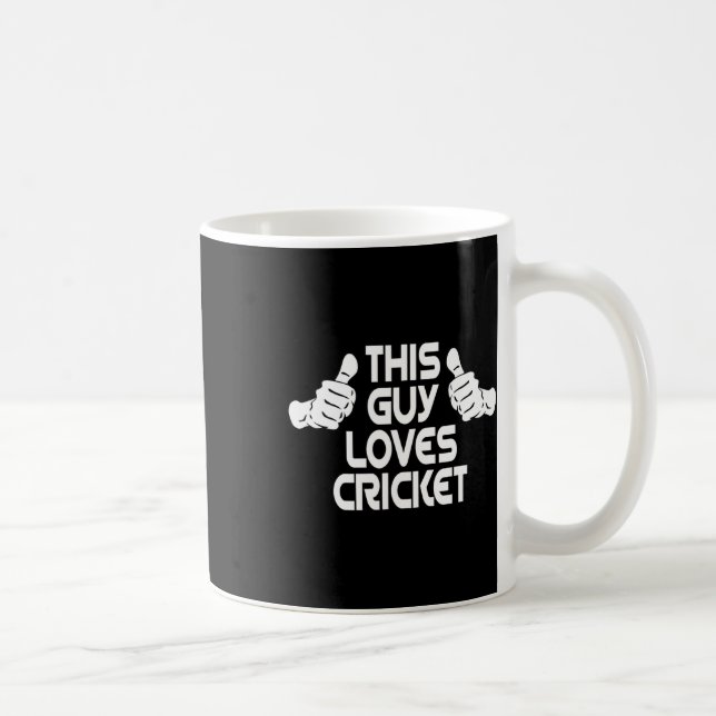 Cricket Team Bowler Tsman This Guy Loves Cricket  Coffee Mug (Right)
