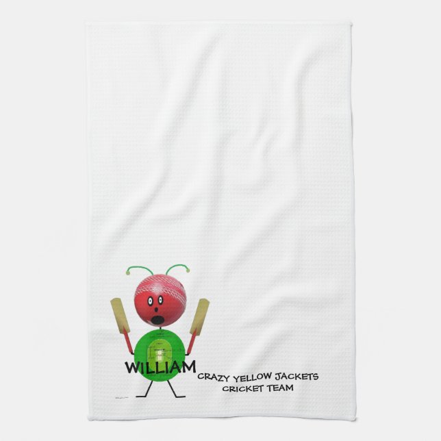 Cricket Team Tea Towel (Vertical)