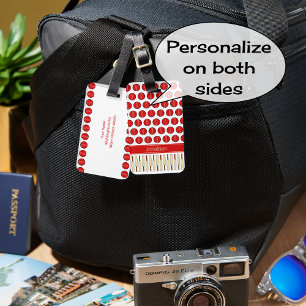 Cricket themed pattern custom name luggage tag