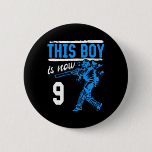 Cricket - This Boy Is Now 9 Year Old 9 Th Birthday 6 Cm Round Badge
