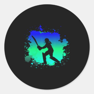 Cricket Tsman For Cricketer Womens Girls Cricket Classic Round Sticker