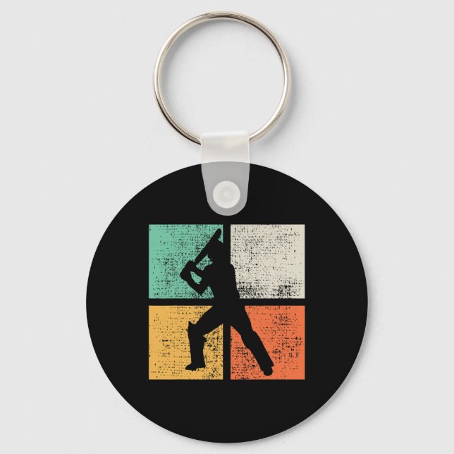 Cricket Tsman Gift Player Coach Retro  Key Ring (Front)